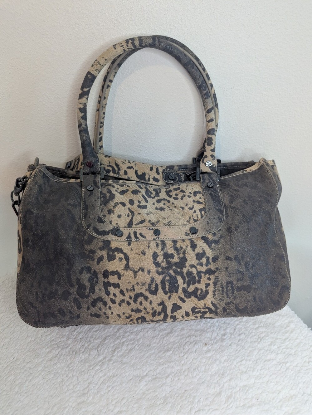 Tory Burch Amanda Leopard Print Satchel Chain Strap NWT Tag Coconut 11109017 - Picture 3 of 15